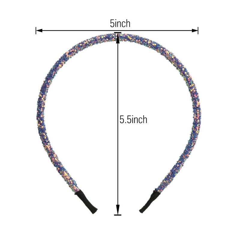 XIMA 14pcs Glitter Headbands for Girls Skinny Sparkle Hairbands Women Hair Loop Hair Accessories - Image 4